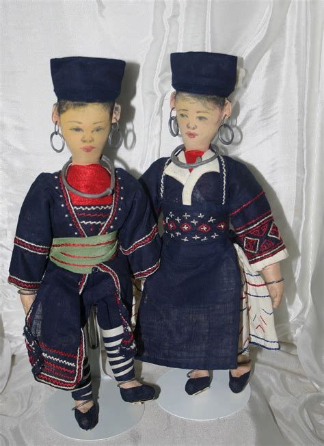 Rare Hmong Dolls Of French Indochina Seng Lun And Supi Etsy