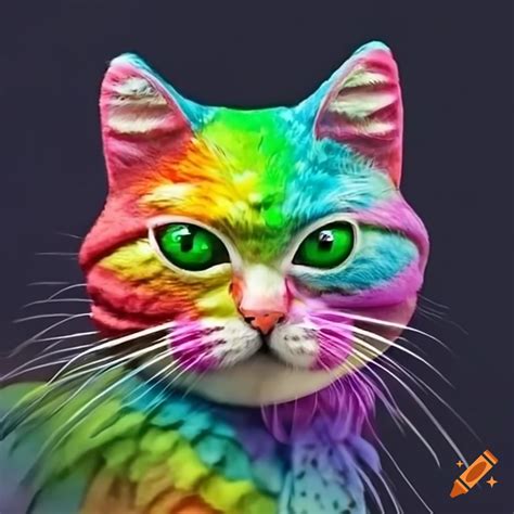 Rainbow Tabby Cat On Craiyon