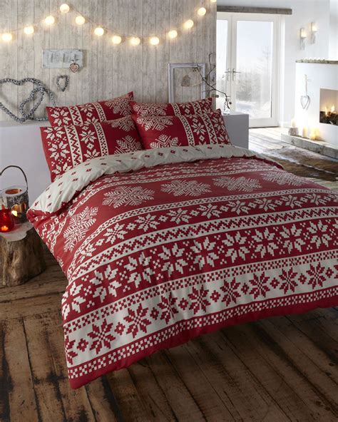 Retro Nordic Alpine Snowflake Duvet Quilt Cover Bedding Set Ebay
