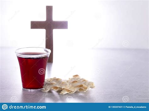 Holy Communion Of The Christian Faith Of Wine And Unleavened Bread