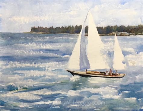 Sailboat Painting Tutorial Watercolor Painting Tutorial Sailboat