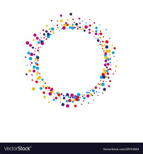 Colorful Round Confetti Frame Isolated On Vector Image
