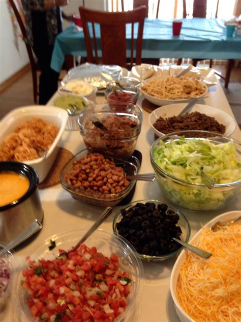 There's a steak and shrimp taco bar with great sides and. taco bar ideas - Google Search | Mexican party food ...