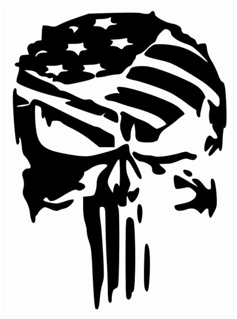 Punisher Skull American Flag Permanent Vinyl Decal Sticker Etsy