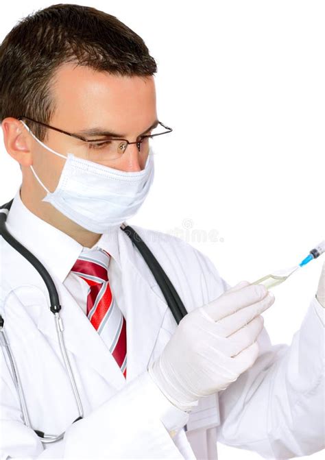 Doctor Fill Syringe Medication Stock Image Image Of Influenza