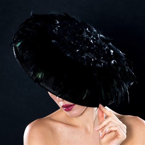 Ladies Feathered Funeral Dress Hat Shenor Collections