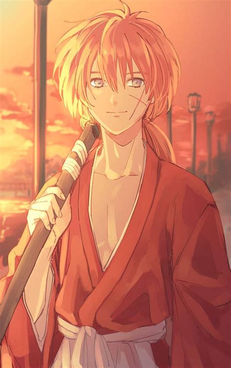 Himura Kenshin Himura Kenshin Самурай икс Oldschool Anime Art Аниме