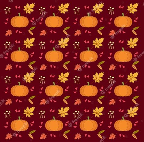 Autumn Pattern Background Premium Vector