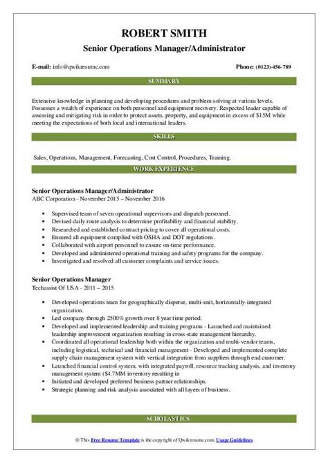 Operations Manager Resume Template Word Train Operations Manager Cv