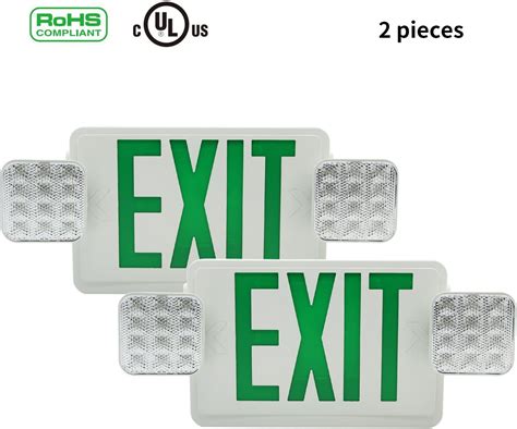 Ainfox 2 Pack Led Exit Sign Emergency Wall Light Back Up Letter Cover