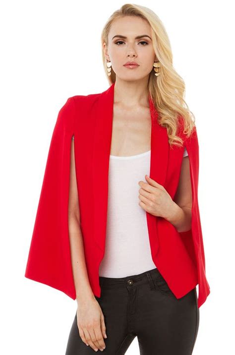 red cape blazer cape blazer outerwear fashion cape blazer outfit