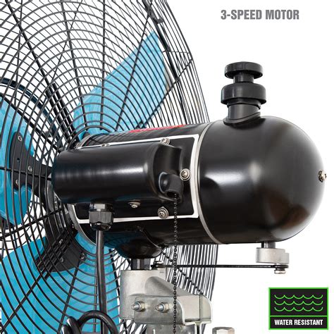 Oemtools Oscillating Wall Mount Misting Fan Water Resistant
