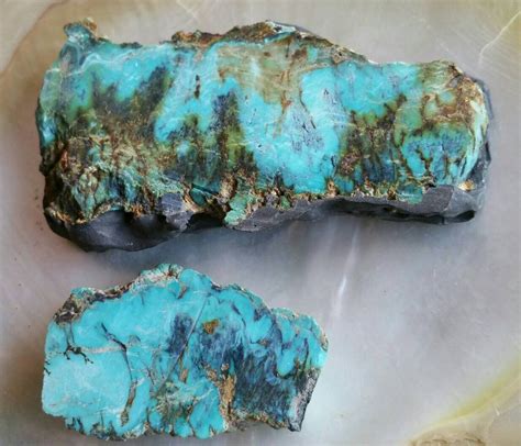 Blue Diamond Mine Smoky Chert Turquoise Plate Form Slab