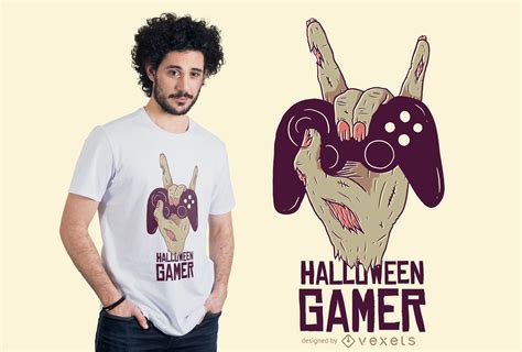 Halloween Gamer T Shirt Design Vector Download