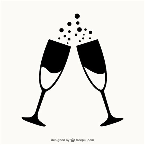 Glasses Of Champagne Outlines Vector Free Download