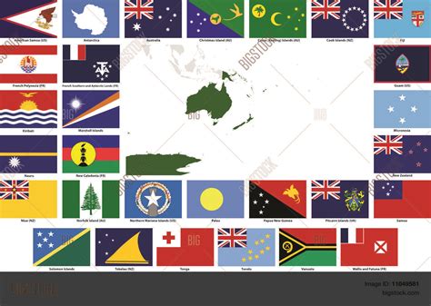 Oceania Vector Flags Vector And Photo Free Trial Bigstock
