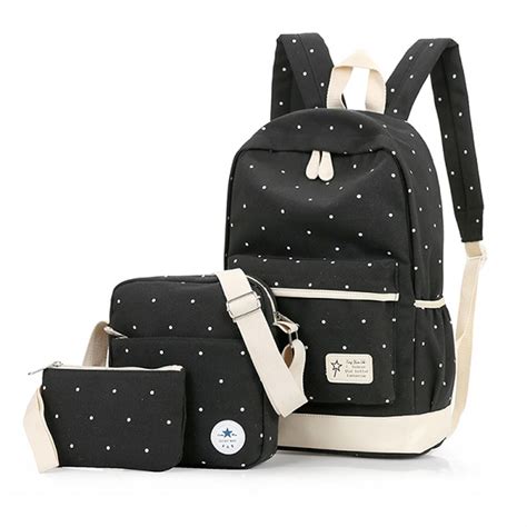 Lowestbest Back Pack Bookbag Set Canvas School Backpacks For Girls
