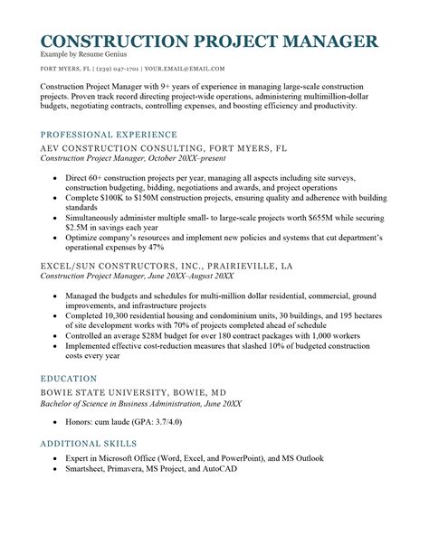 Project Manager Resume Examples And Writing Guide