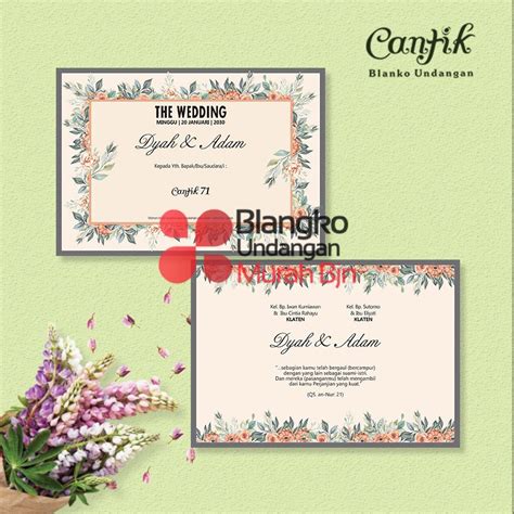 Jual CANTIK 71 Blanko Undangan Blangko Undangan Murah Shopee Indonesia