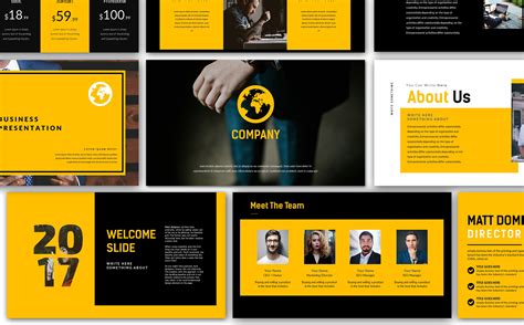 Powerpoint Template Design Yellow