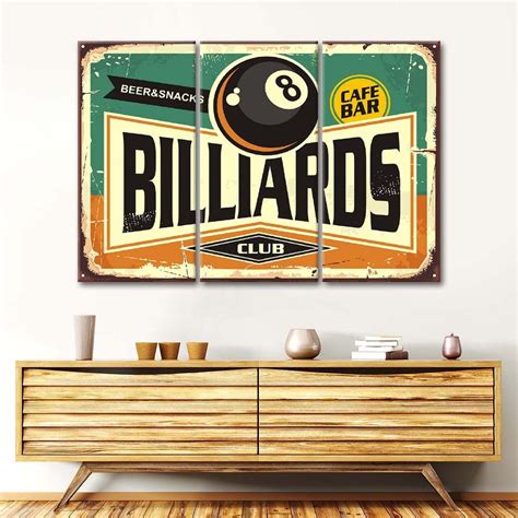 Billiards Club Wall Art Digital Art Billiards Multi Panel Canvas