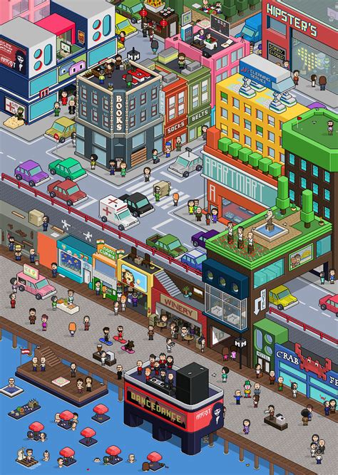 Pixel Art City On Behance