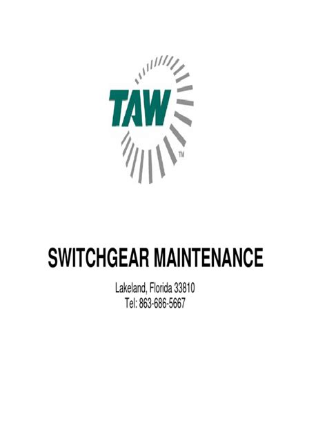 Switchgear And Substation Equipment Maintenance Procedures Pdf Fuse