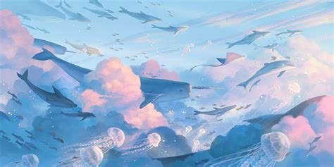 The Sea Of The Sky Desktop Wallpaper Art Anime Scenery Wallpaper
