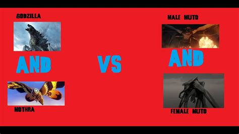 Godzilla And Mothra Vs Male Muto And Female Muto Part 1 Youtube