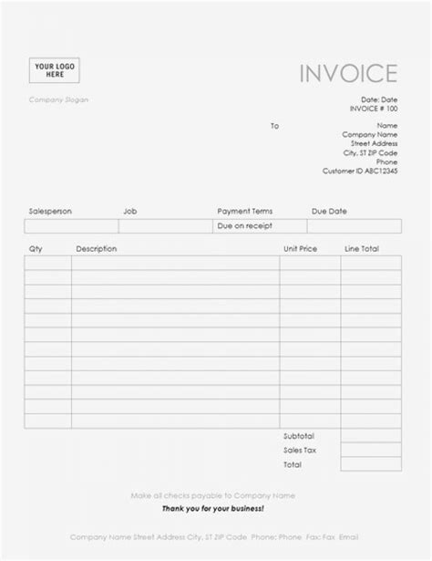 Microsoft Word Invoice Template Invoices Office Regarding Templates In