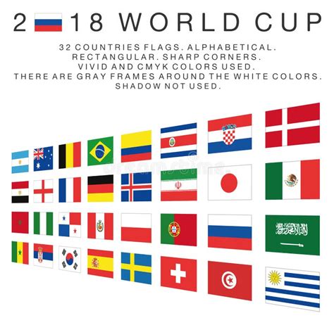Rectangular Flags Of 2018 World Cup Countries Editorial Photography