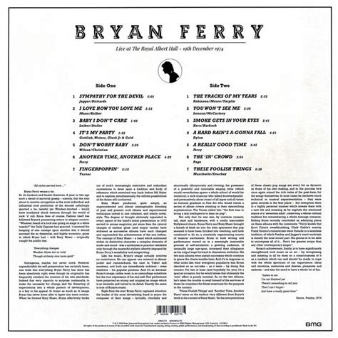 Royal albert hall, london, reino unido. Live At The Royal Albert Hall 1974 von Bryan Ferry auf ...