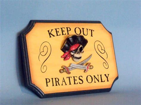 Buy Wooden Pirates Only Sign 9in Model Ships