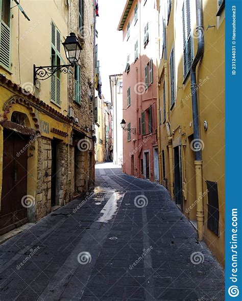 Narrow Alley Of The Old Menton In France Editorial Photo Image Of
