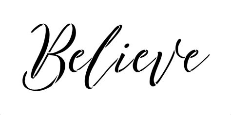 Believe Cursive Word Stencil 16 X 7 Stcl20962 By Studior12