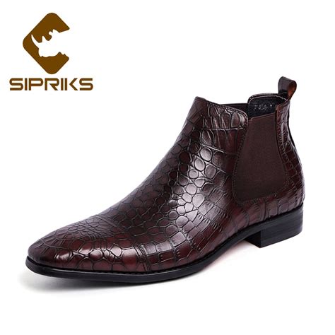 Sipriks Mens Cowboy Boots Imported Italian Tan Leather Chelsea Boots