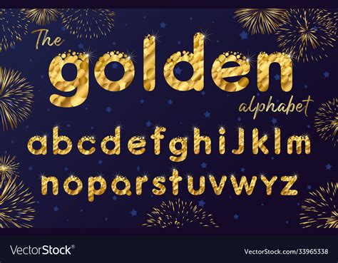 Golden Bubbles Alphabet Royalty Free Vector Image