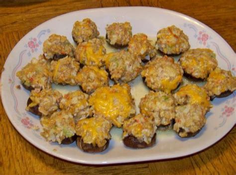 Place mushroom caps in individual buttered casseroles or baking dishes. Red Lobster Crab Stuffed Mushrooms Recipe | Just A Pinch ...
