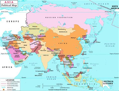 Free Political Map Of Asia With Countries In Pdf