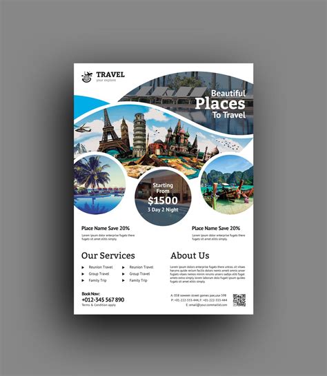 Travel Agency Flyer Template Graphic Templates In 2020 Travel