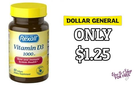 Rexall Vitamin D3 Only 125 At Dollar General How To Shop For Free