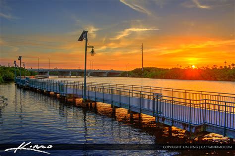 Port St Lucie Florida Sunset At The Rivergate Boardwalk Hdr