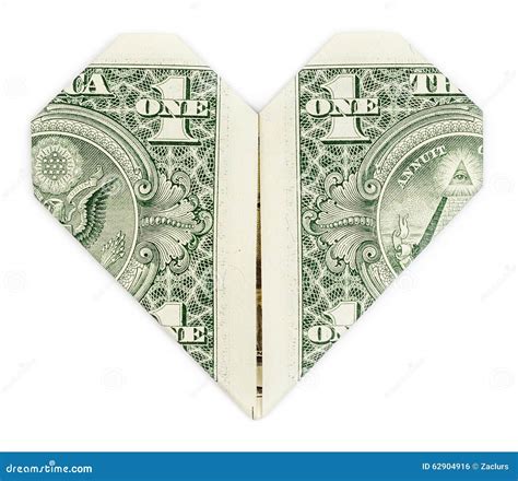 Dollar Folded Into Heart Stock Photo Image Of Love Dollar 62904916