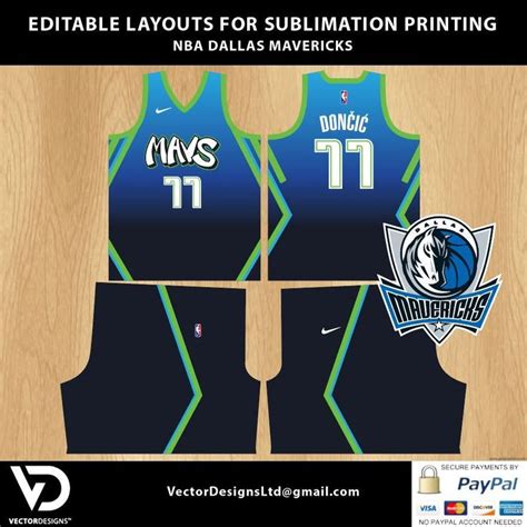 Nba Dallas Mavs Luka Doncic Editable Basketball Jersey Layout For Full