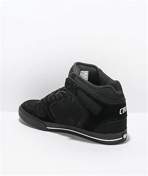 Circa Lopez 99 Black Hi Top Suede Skate Shoes