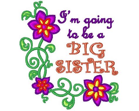 Big Sister Machine Embroidery Design Etsy