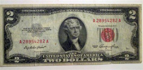Two Dollar Bill United States Note Red Seal Circulated Us Currency Dollar Bill Dollar
