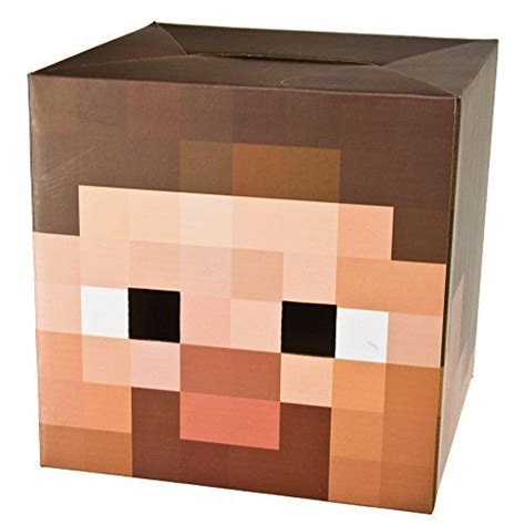 Minecraft basteln haus / minecraft bastelbogen zum ausdrucken : Steve Minecraft Kostüm selber machen Pappkopf ca 15 ...