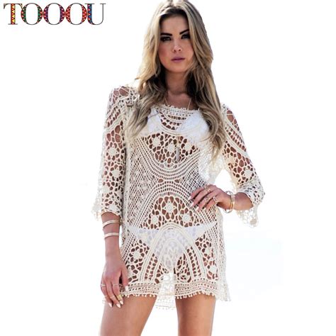 Tooou Summer Crochet Beach Cover Up Dress Sexy Swimsuit Cover Up Beachwear For Women In Stock