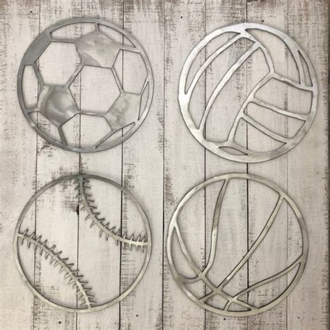 Metal Sports Cutout Options Soccer Ball Volleyball Etsy